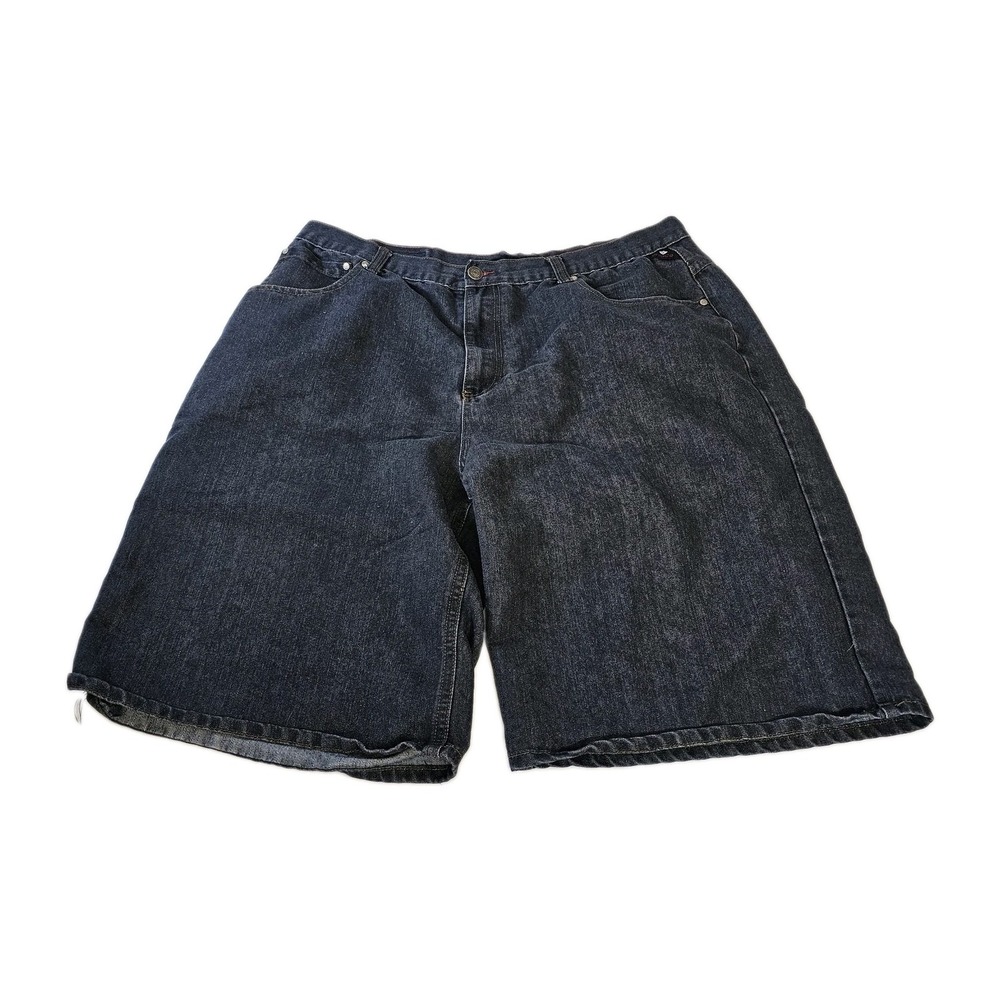 Y2K Enyce Dark Wash Baggy Denim Shorts Men's Size 42 Embroidered Back Hip Hop